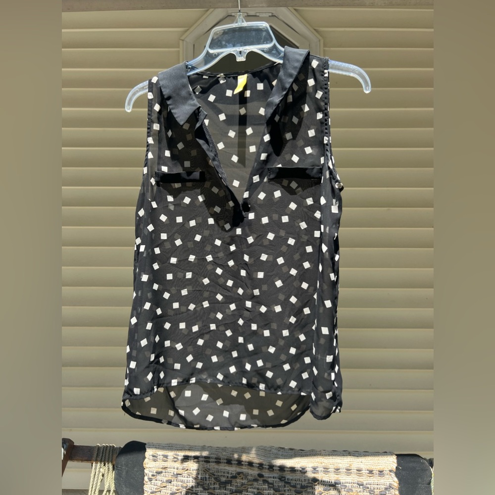 Beautiful Block Design Sheer Blouse